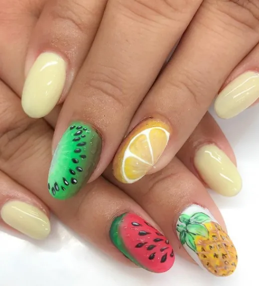 Tropical Fruit Nails